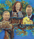 Siblings Mike Bosgraaf (right) and Amy (Basgraaf) Alderink bought the family home building business from their father Ted (far left).