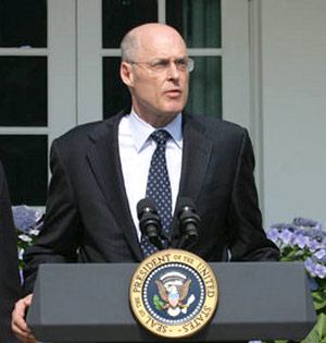 Treasury Secretary Henry Paulson (shown here in 2006) said on Sunday that the federal government would place Fannie Mae and Freddie Mac into conservatorship.