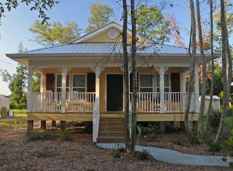 The Bay St. Louis, Miss., house was built to LEED-Platinum standards with 95% volunteer labor and will serve as a model for other high-performance Habitat homes.