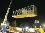 NIGHT MOVES: One of 11 modules being set for an "Extreme Makeover: Home Edition" project that had more than its share of challenges.