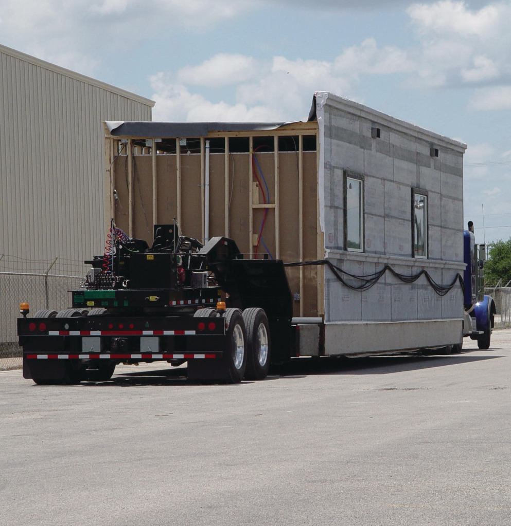 Floor Drop GroundFORCE's system transports modules with their foundations.