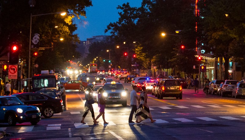 WASHINGTON, DC - JULY 18:Pedestrians cross 14th Street NW at Rhode Island Ave. on July 18, 2013 in Washington, D.C. (Photo by Ricky Carioti/The Washington Post)