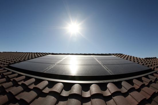 A $14,000 solar array will generate about $25,000 worth of energy in its lifetime. These Echo solar panels are included in every home at Meritage's Lyon's Gate community near Phoenix.