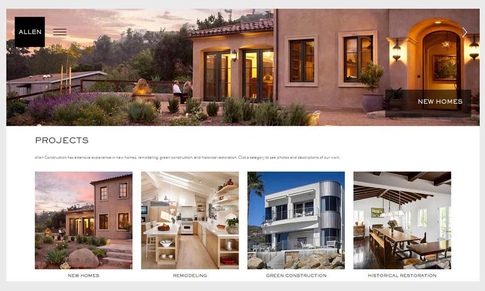 Allen Construction's rebranding effort encompasssed a name change and a completely new website, www.buildallen.com.