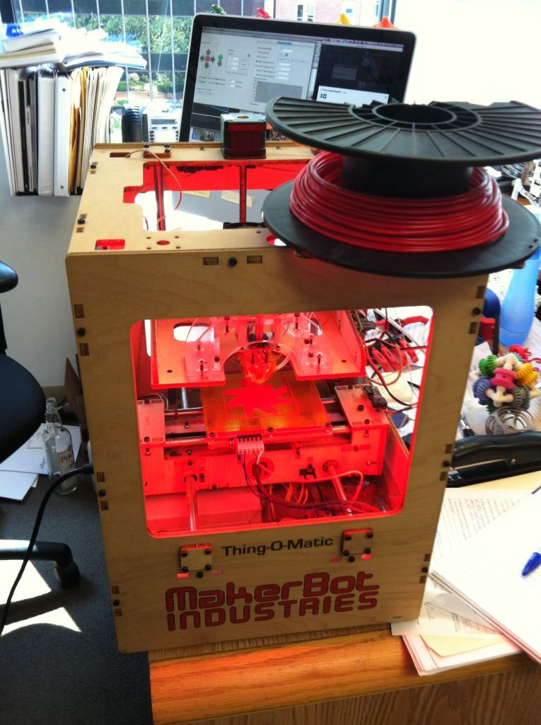 This desktop printer "prints"—or fabricates—by building layers of melted plastic cord