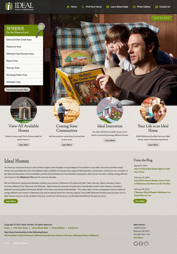Carefully designed websites such as this one are easy to navigate and draw viewers in with plentiful images and colors. (Click here for a full-page view.)