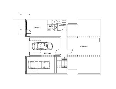 The lower level floor plan.
