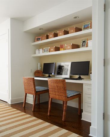 Built-ins, a favorite of buyers at all price points, can easily be constructed with stock materials.