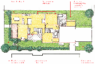One Way Out This lot has a fence on both sides with two small pieces of courtyard out back. There’s space in that backyard, but limited access to it: You can’t get there except by going through the garage or out the front door and around the house. 