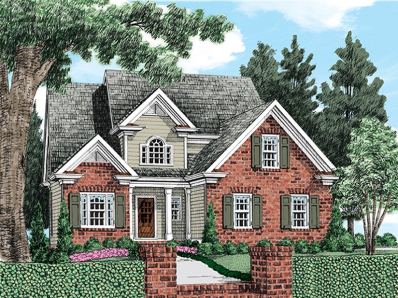 The
original plan included a side-entry garage, brick that covered only sections of
the exterior, and columns at the front entry.&nbsp;