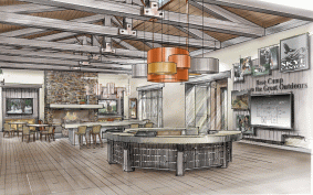 The community center and cafe at the new Skye Canyon project