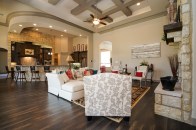 The model home at 1417 Burgundy Way in New Braunfels, Texas, showcases Whitestone’s Inverness plan.