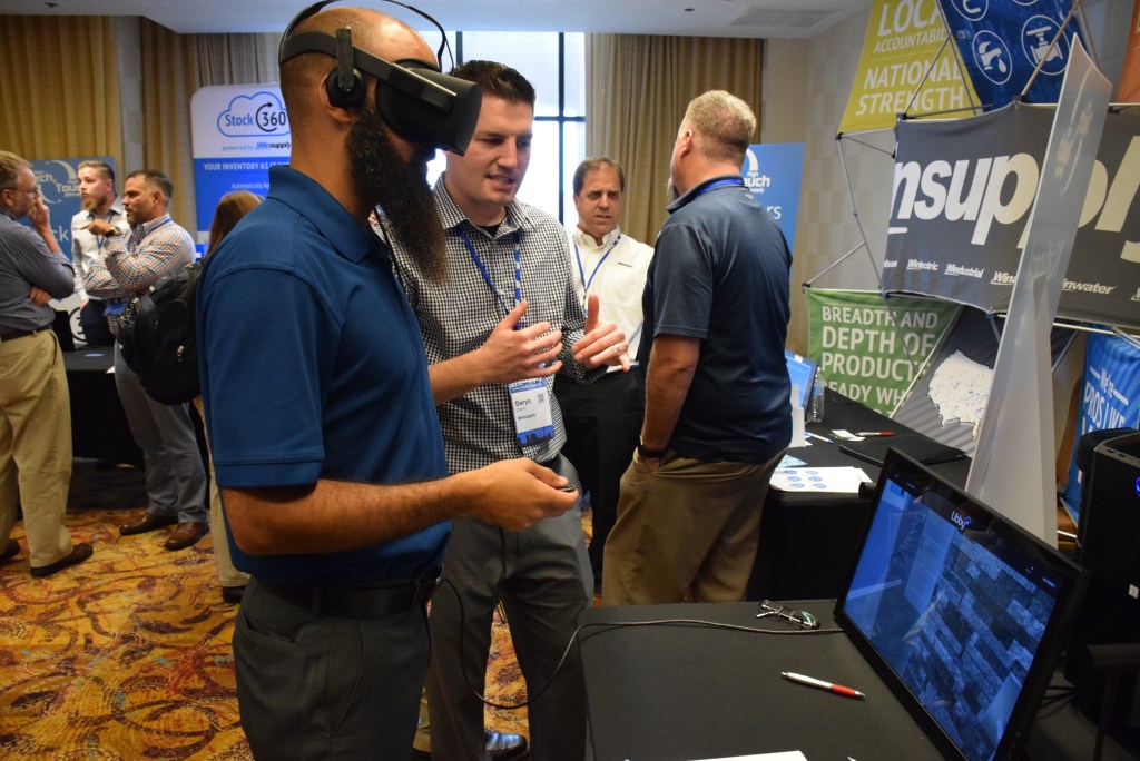 The Libby VR Winsupply Virtual Showroom on display at the EVOLVE showroom conference in Savannah, Ga.