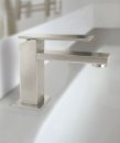 California Faucets’ newest addition to the Morro Bay series is a single-hole lavatory faucet with an ultra-thin handle that operates independently of the faucet body, appearing to hover just above it.