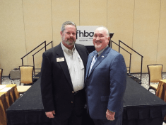 Jay Carlson, left, with 2015 Florida Housing Hall of Fame inductee Tom Thornberry.