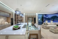 An open floor plan and combination island create lots of gathering space in this home.