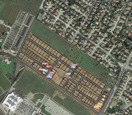 The site plan at Lantana and Wisteria.