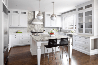 Quartz countertops like this Bellingham print from Cambria are becoming more popular than granite.