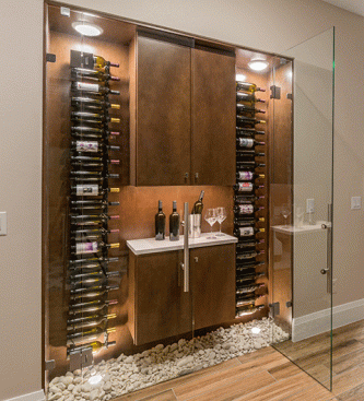 The unique design of this wine cabinet welcomes buyers to their NEXTadventure.