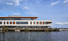 Pier 4 waterfront exterior view from the water