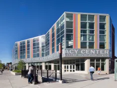 Entry and front Broad Street facade