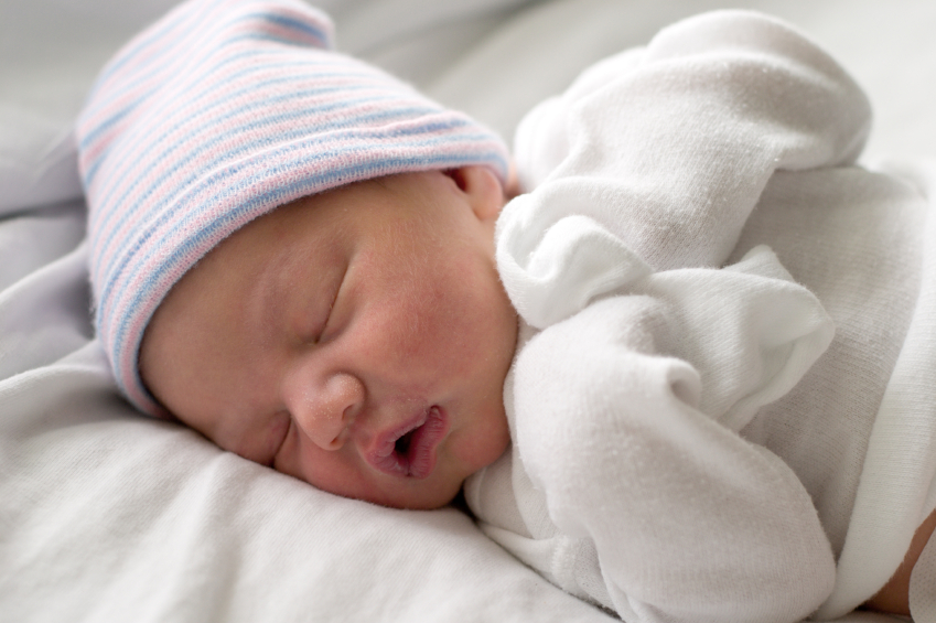 Newborn taking a nap