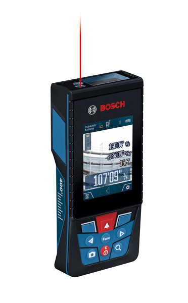 The BLAZE™ Outdoor GLM400CL Connected Laser Measure with Camera.