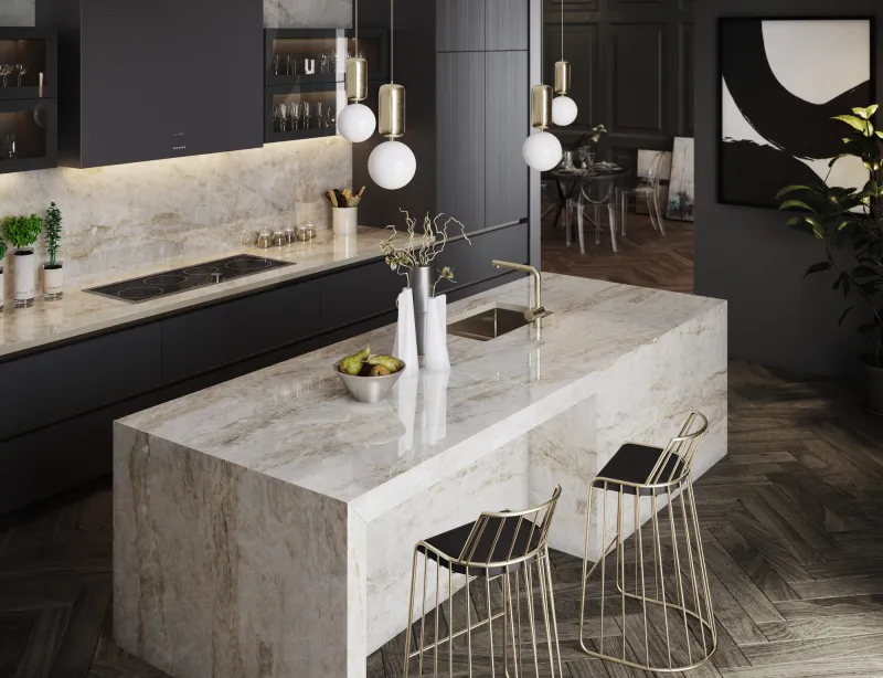 Dekton by Cosentino in Taga (counter, island, backsplash).