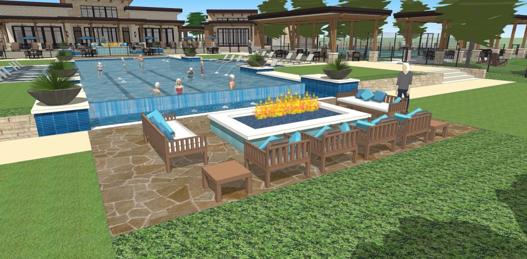 Rendering of the Viridian Elements amenity center.