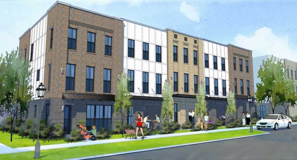 A rendering of Providence Group's Westside Village townhomes in Atlanta.