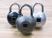 The Tapplock one+ smart fingerprint lock is available in Sterling Silver, Gun Metal, or Midnight Black.