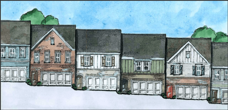 Rendering of the townhomes at Grammercy Park.