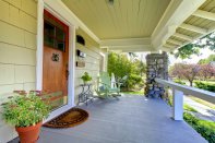 Front entrance of the old craftsman style home.