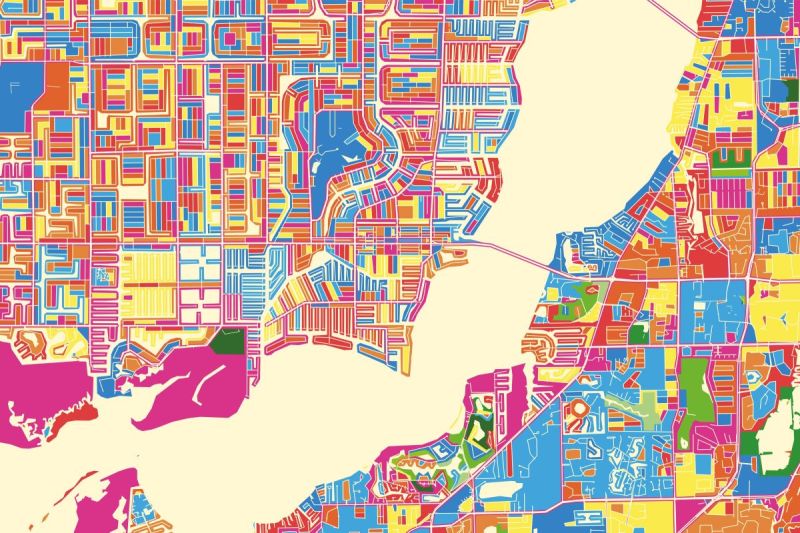 Map of Cape Coral, Florida.