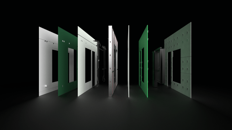 The Veev system leverages a proprietary panelized approach to produce fully cladded walls, complete with mechanical, electrical, and plumbing (MEP).