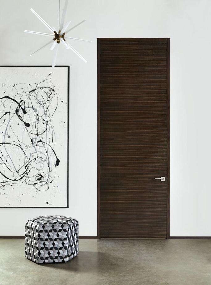 Tru&Modern Flush Wood Door in Mahogany with Ebony Stain (PRNewsfoto/TruStile Doors)
