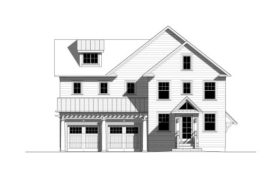 Architect Rich Bubnowski is adamant that front-loaded garages don't have to dominate the elevation. Here, he provides a Craftsman style approach that prevents the place for the car from looking like an ungainly mass.