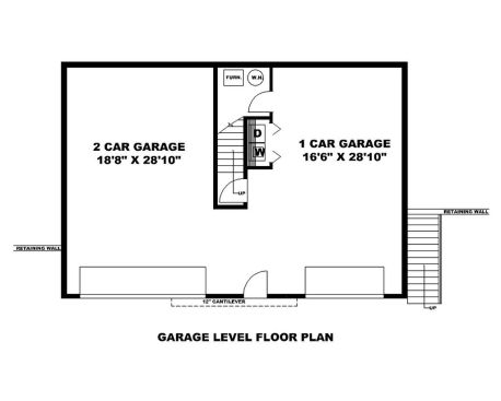 Modern garage plan with apartment, garage floor plan. See details at Houseplans.com.