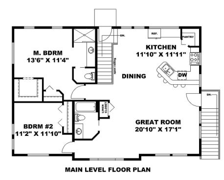 Modern garage plan with apartment, upper level floor plan. See details at Houseplans.com.