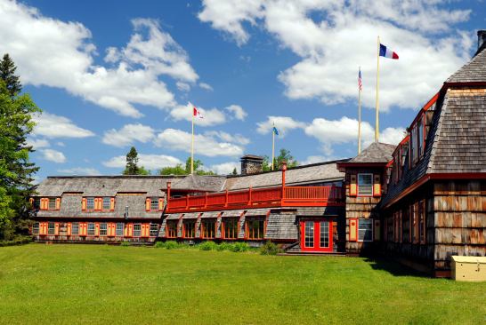 On the northeast tip of Minnesota, on the shores of Lake Superior, is the Naniboujou Lodge and Restaurant.