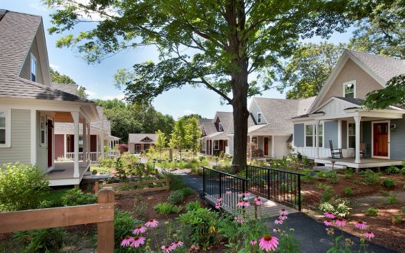 While homes and lot sizes were kept relatively small, planting space allows downsizing homeowners to continue gardening.