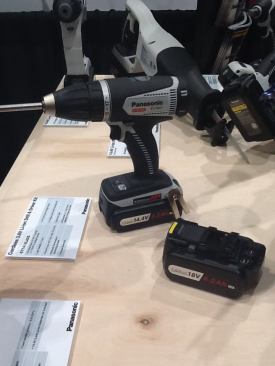 This 
Panasonic cordless drill can accommodate 14.4 or 18 voltage battery packs and beats the 4 amp hour industry standard with a 4.2Ah battery.