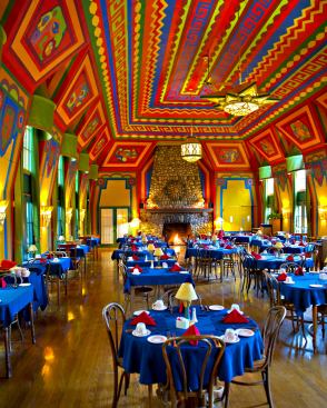 The main dining room has been restored to its former glory.