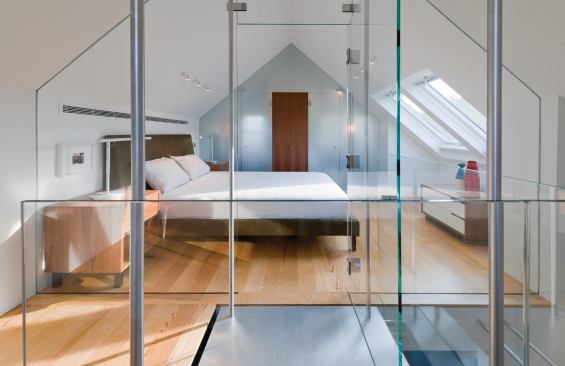 The third-floor bedroom.
