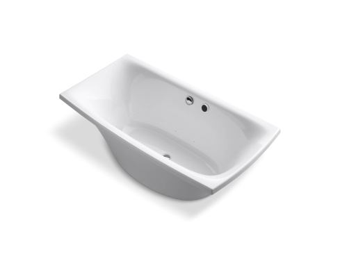 The Splurge Kohler’s Escale freestanding bubble massage bath embraces bathers with a cushion of bubbles released through 360 degrees of staggered air jets with 18 levels of customizable intensity. The 6-foot-long contemporary hydrotherapy piece includes a purge feature to remove residual water, and a smooth interior surface for easy cleaning. 
Kohler.