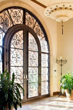 The custom front door and surround of a Luis Jauregui house in Austin, Texas.