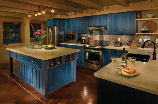 The large kitchen features energy-saving appliances.