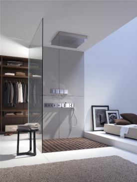 Hansgrohe  The company has once again partnered with designer Philippe&nbsp;Starck for a new shower collection in its high-end Axor line. Because elements in the modular system are based on a 5-inch-by-5-inch module, the Axor Starck Shower Collection offers a designer- and installer-friendly system for creating a dream shower. 
www.hansgrohe-usa.com.