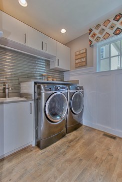 Like the rest of the appliances, the washer and dryer in the house use less water and energy than standard models.