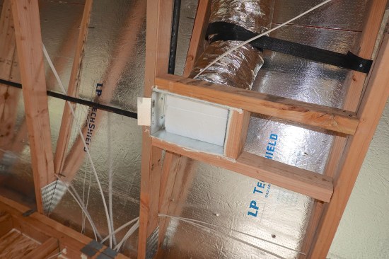 Caulking the perimeter of the duct boot prevents air leakage.